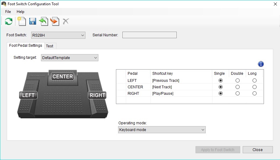 how to use infinity foot pedal on express scribe free