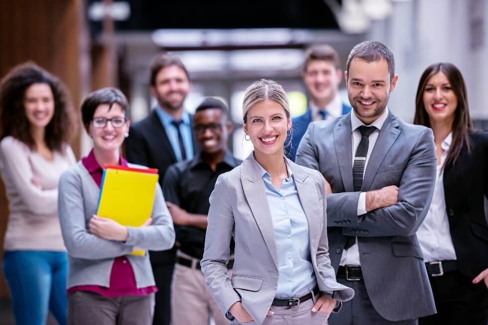 Group of Office Employees Smiling