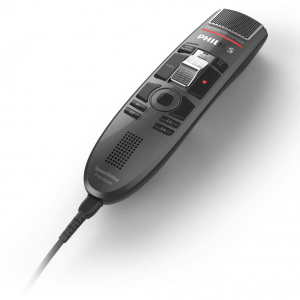 Photo of the Philips SpeechMike Premium laying flat | featured image for Philips SpeechMike Premium Touch SMP3710 Slider.