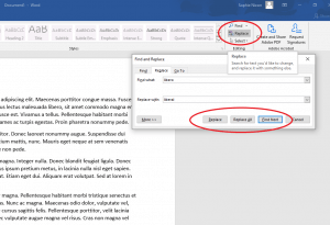 Microsoft Word Find & Replace