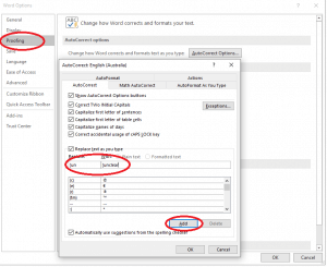 Microsoft Word AutoCorrect