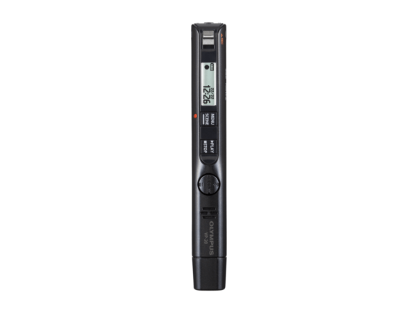 Photo of a vertical Olympus VP-20 pen style digital voice recorder | featured image for Olympus VP-20 Pen Style Digital Voice Recorder.